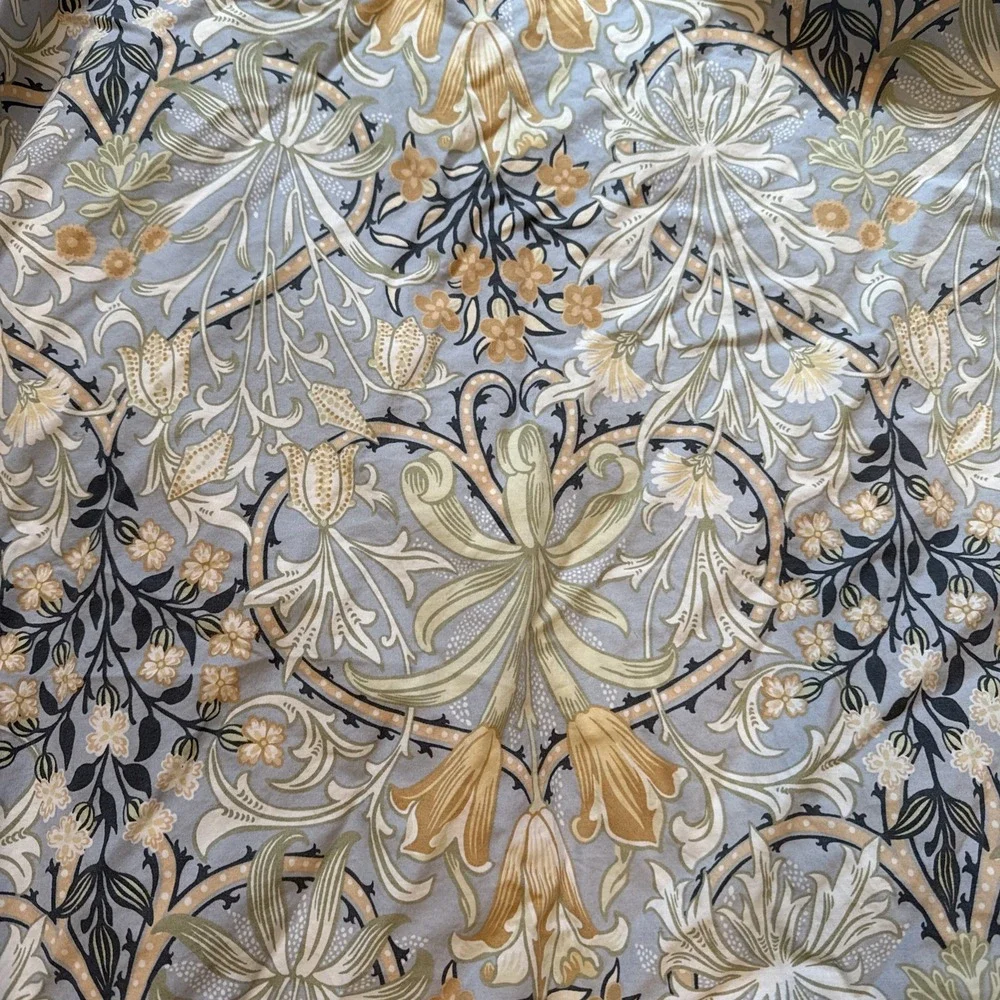 William MORRIS & CO. QUEEN Duvet Cover, 2 Cases WOODLAND WEEDS Blue green Floral
